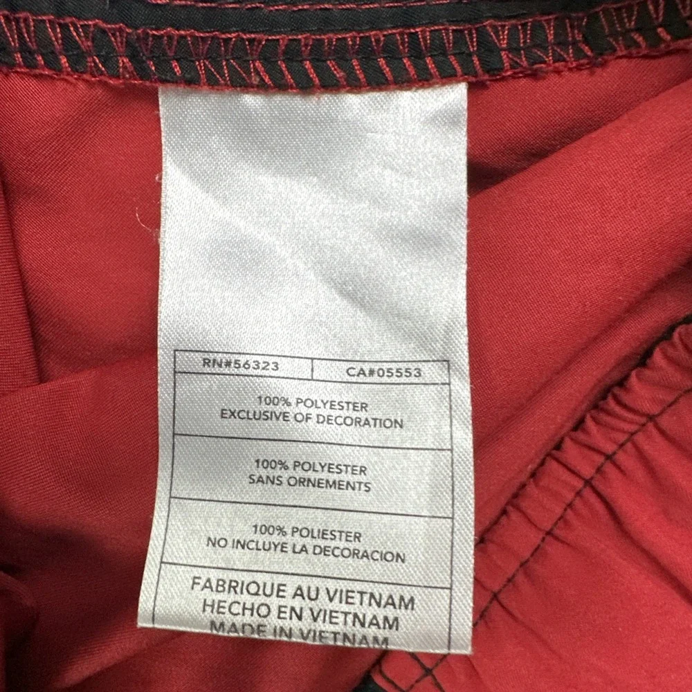 VTG Nike‎ Swim Trunks Board Shorts Men 2XL Red Black Embroidered Y2K 268944-648